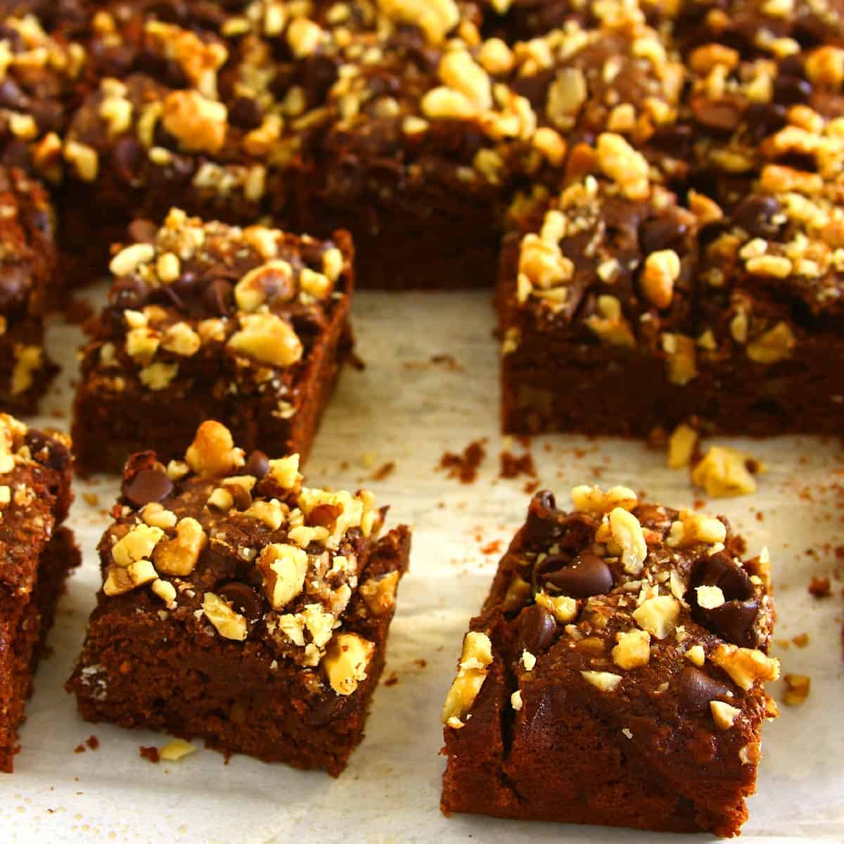 Applesauce Brownies Cut