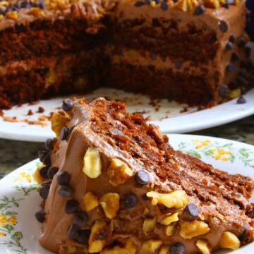 Eggless Chocolate Carrot Cake