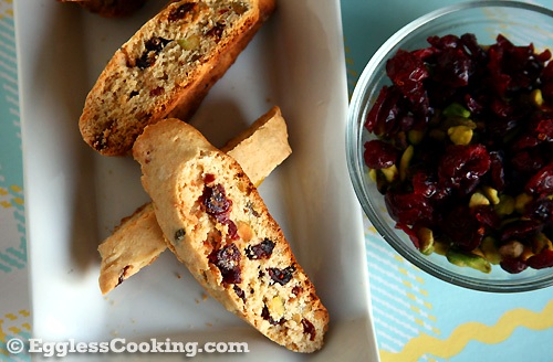 Vegan Cranberry Pistachio Biscotti