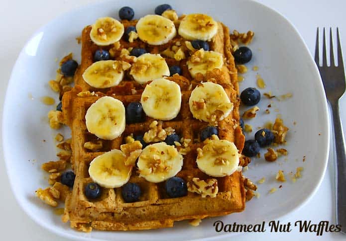 Egg Free Oatmeal Nut Waffles