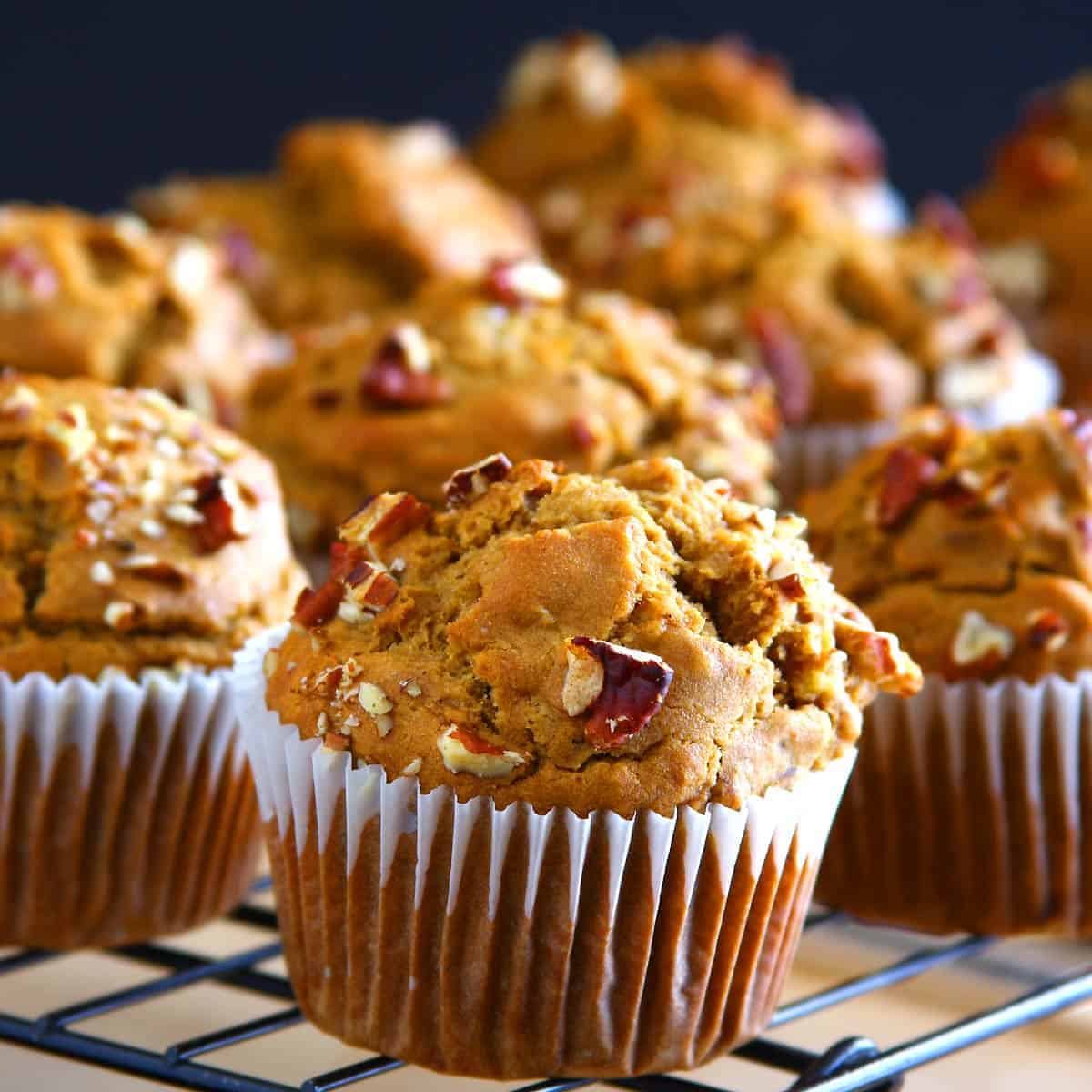 Eggless Banana Pecan Muffins