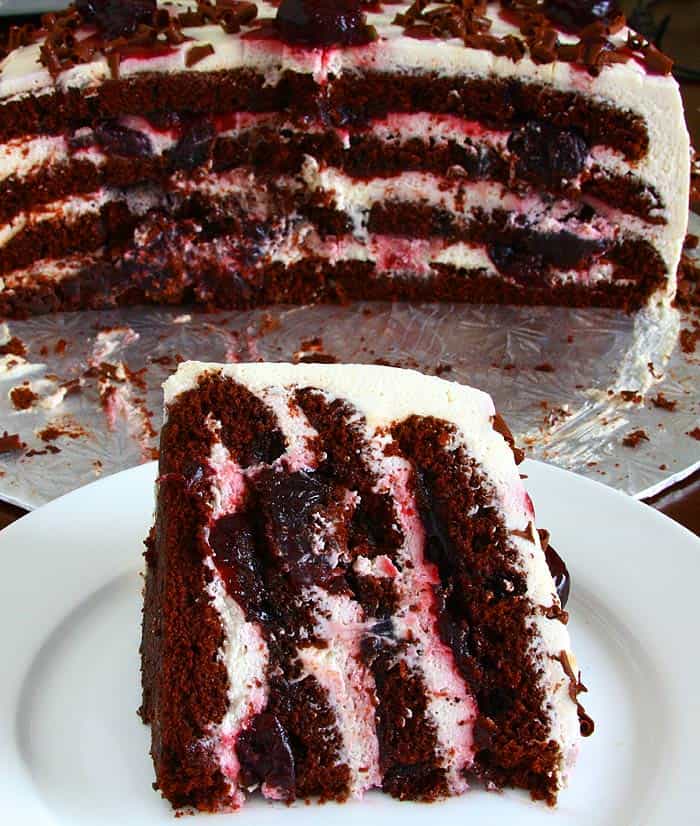 Eggless Black Forest Cake (Sliced)