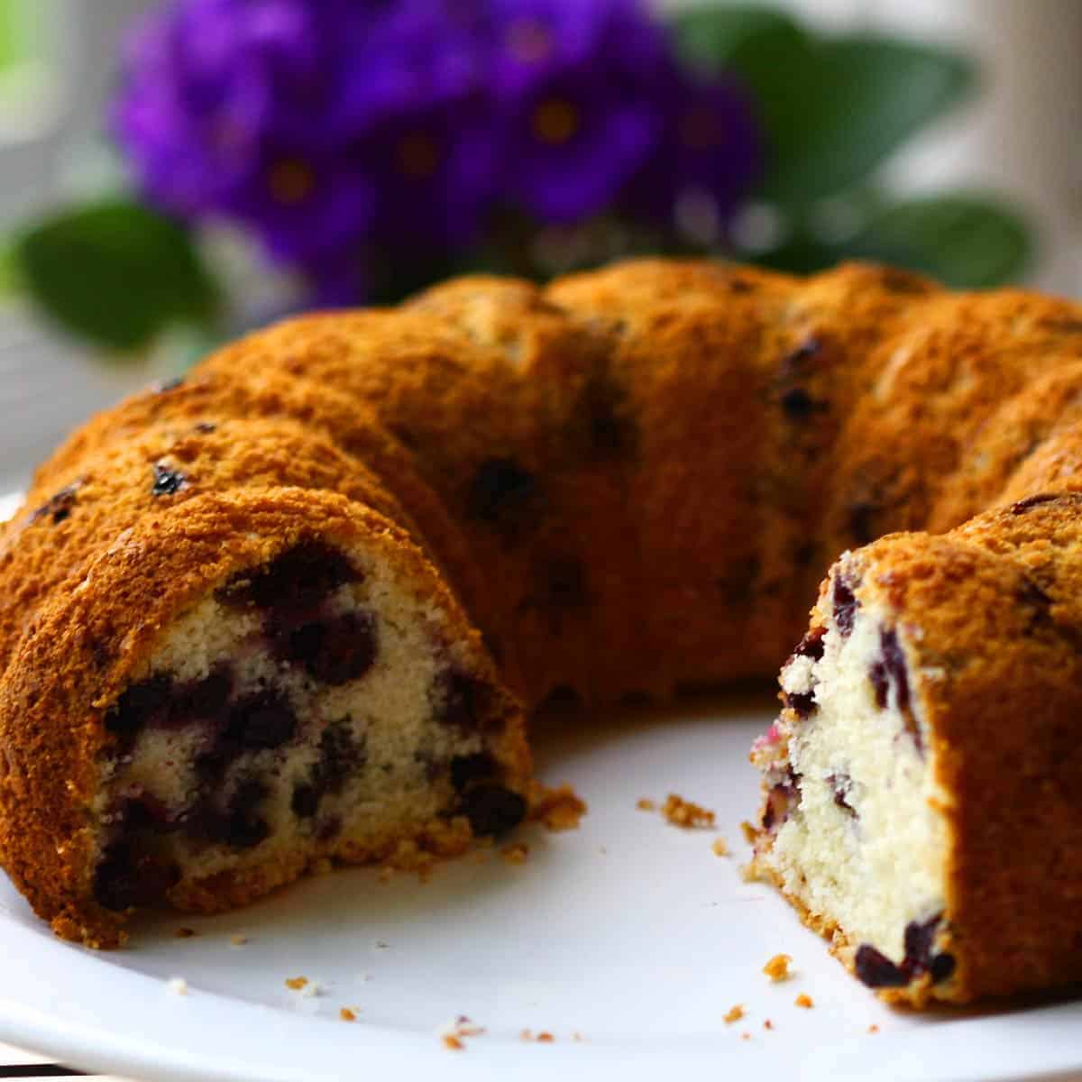 Egg Free Blueberry Pound Cake