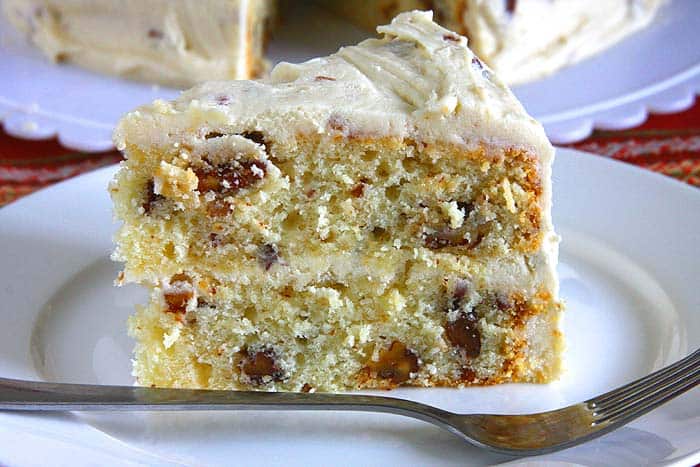 Eggless butter pecan cake