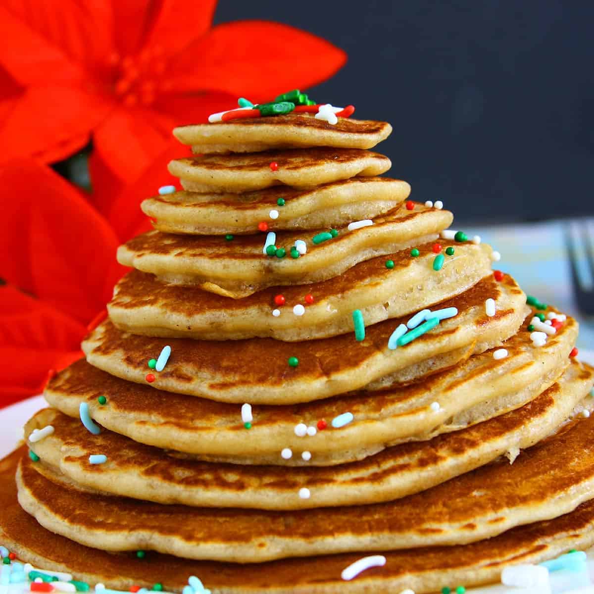 Eggless Christmas Pancakes