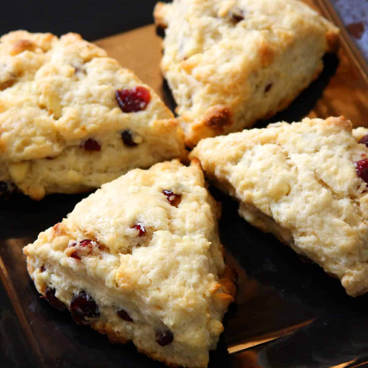 Eggless Cranberry Scones