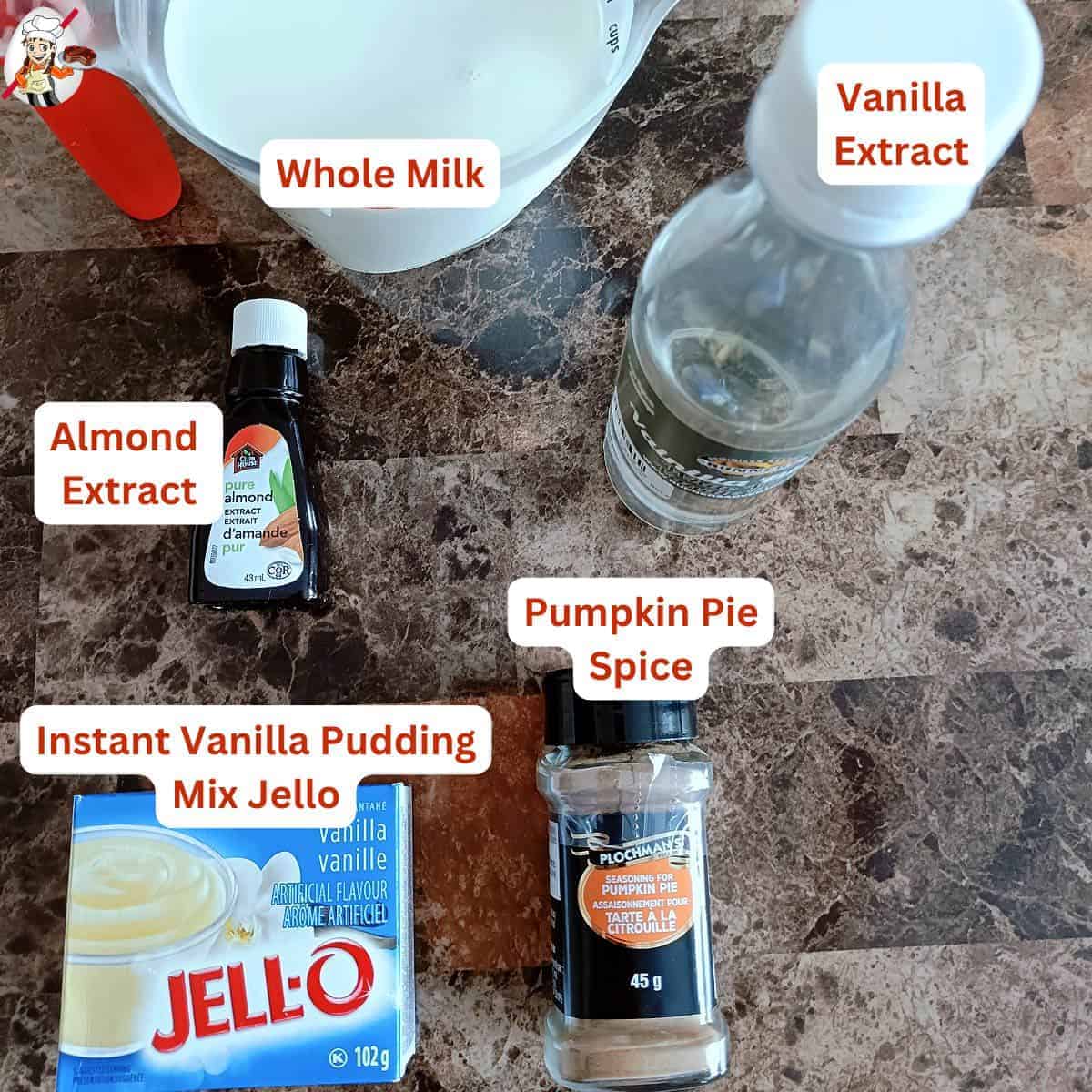 Eggless Eggnog Ingredients