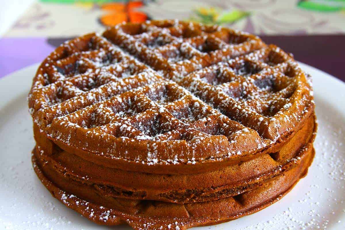 Eggless Gingerbread Waffles