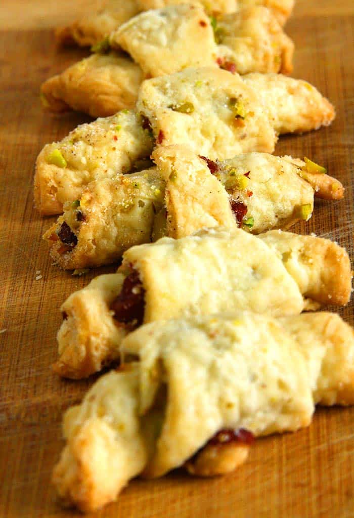 eggless pistachio rugelach