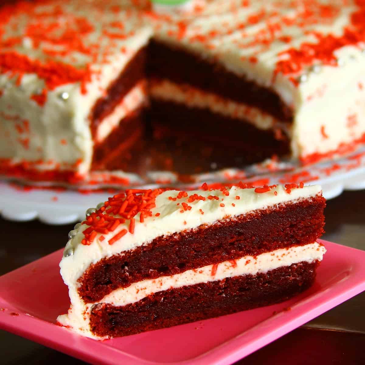 Eggless Red Velvet Cake