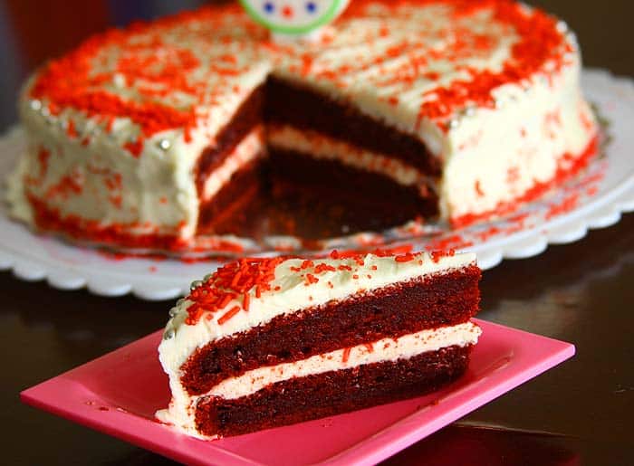 Eggless Red Velvet Cake with Cream Cheese Frosting