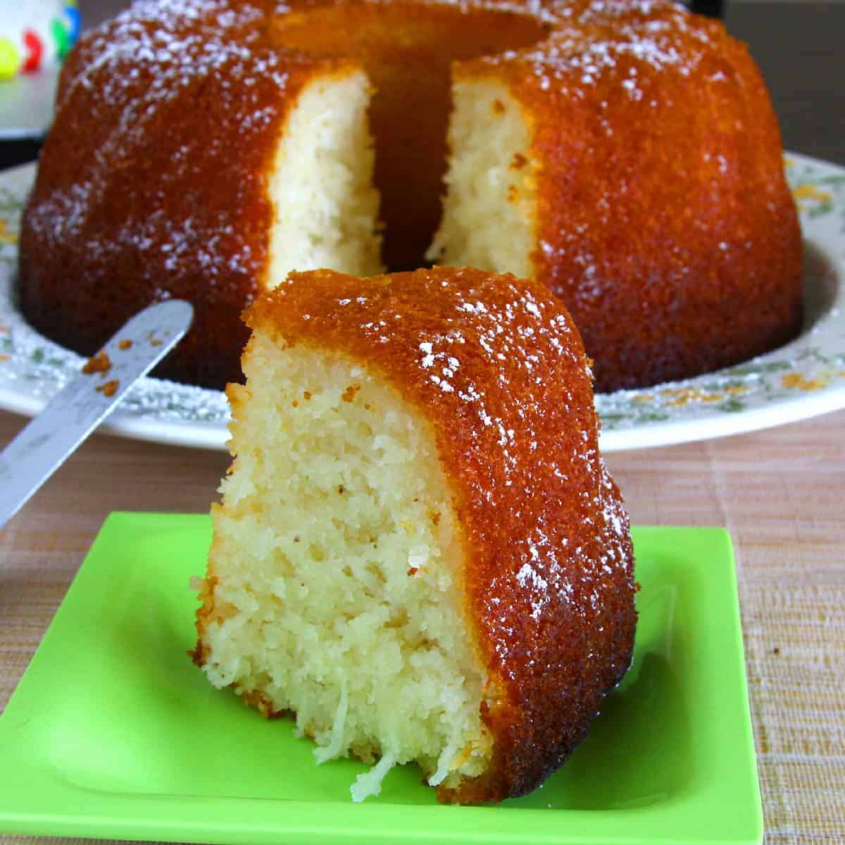 Eggless Semolina Coconut Cake