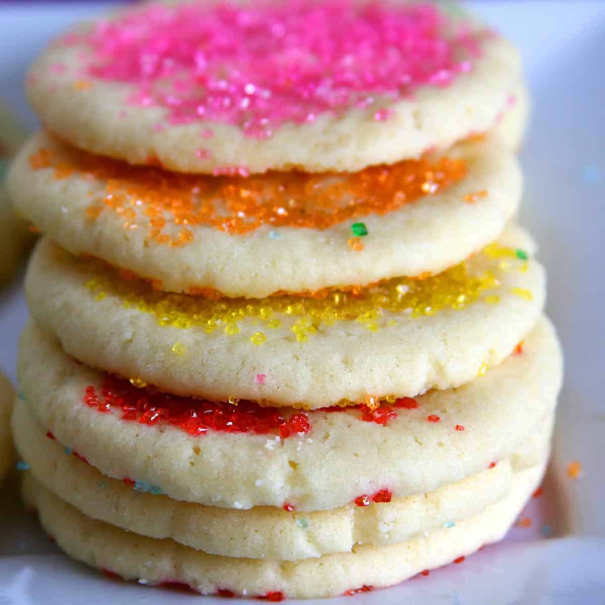 Eggless Sugar Cookies Stacked Up