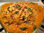 Spaghetti with Pumpkin-chickpeas sauce