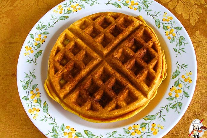 Freshly Cooked Vegan Mango Waffles