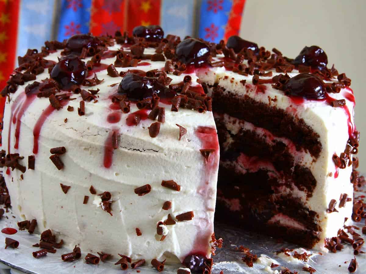 Eggless Black Forest Cake (FULL)