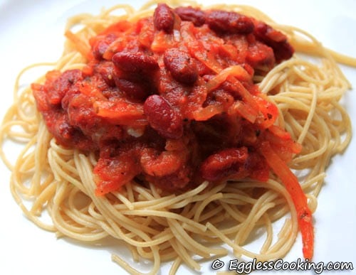 Spaghetti with Kidney Beans Sauce