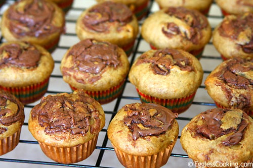 Egg Free Banana Nutella Muffins