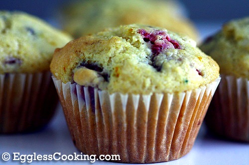 Vegan Cornmeal Raspberry Muffins