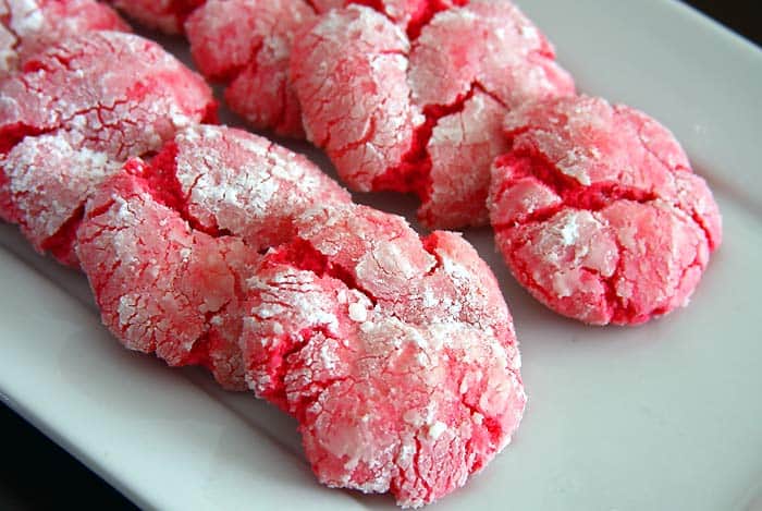 Pink Crinkle Cookies