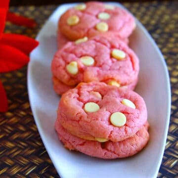 Pink Velvet Cake Mix Cookies