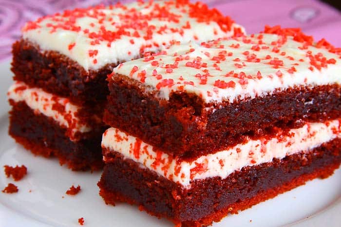 Sliced Red Velvet Cake