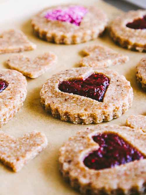 Raw Almond Linzer Cookies