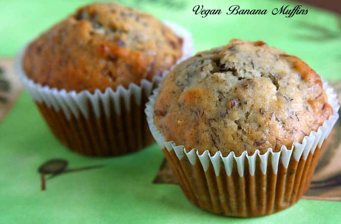 Vegan Banana Walnut Muffins