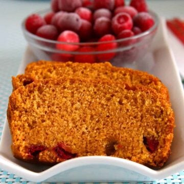 Vegan Pumpkin Cranberry Bread