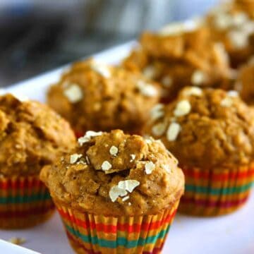 Vegan Banana Oatmeal Muffins