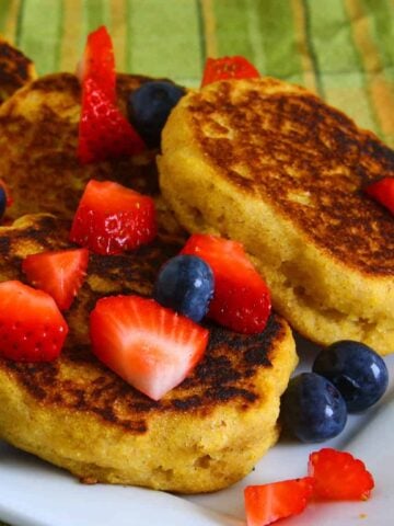 Vegan Johnny Cakes aka Cornmeal Pancakes