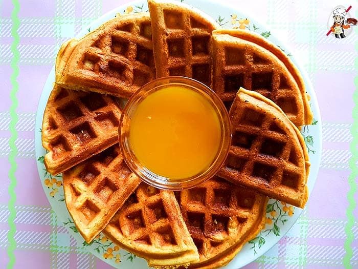 Vegan Whole Wheat Mango Waffles