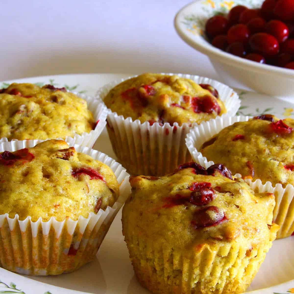 vegan orange cranberry muffins