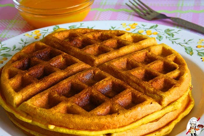 Vegan Whole Wheat Mango Waffles